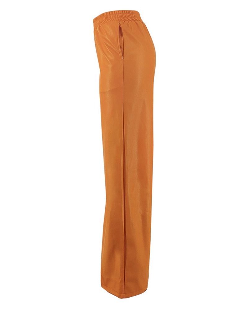 Vanliga Slim Rak Full Längd Casual Byxor