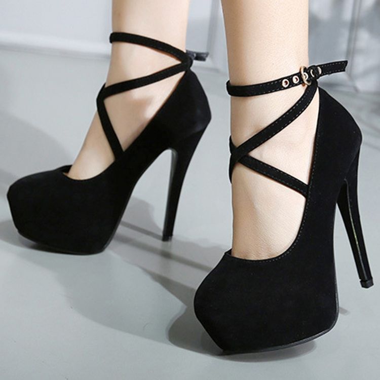 Alla Match Ol Cross Strap Platform Prom Skor