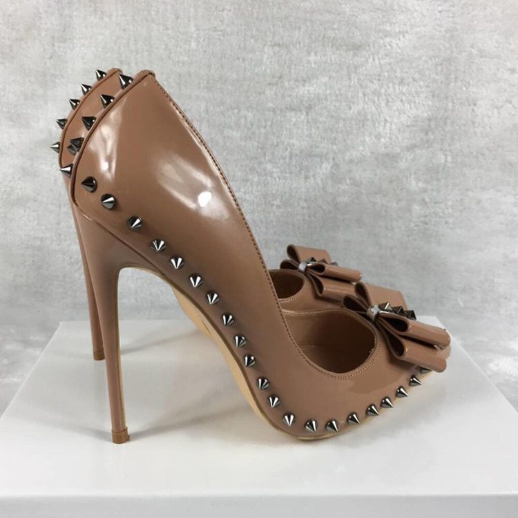 Bow Slip-On Stiletto Heel Dam Pumps