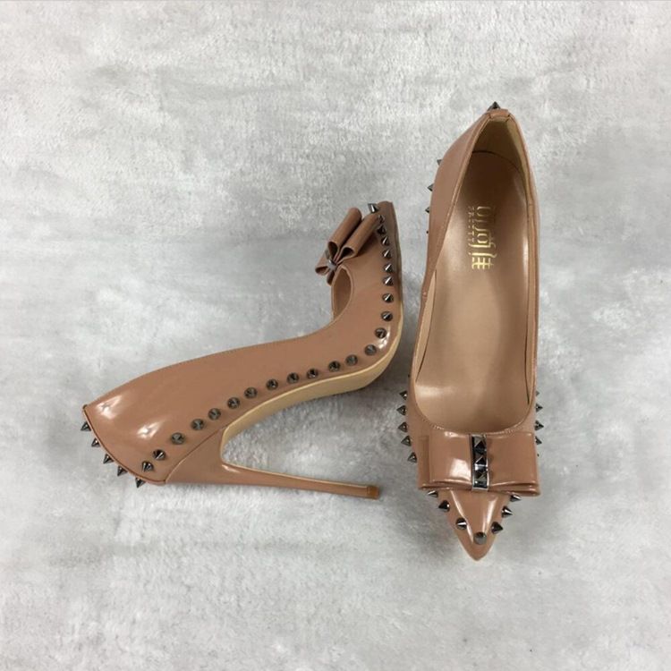 Bow Slip-On Stiletto Heel Dam Pumps