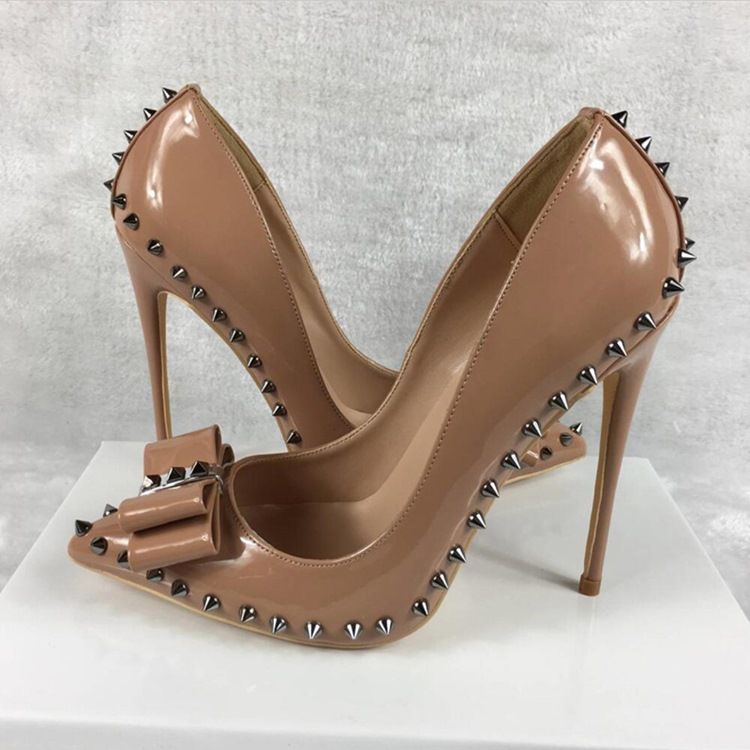 Bow Slip-On Stiletto Heel Dam Pumps