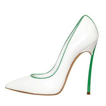 Chic White Copy Läder Stiletto-Hälskor