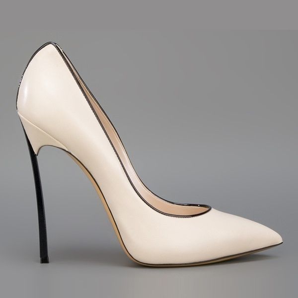 Chic White Copy Läder Stiletto-Hälskor