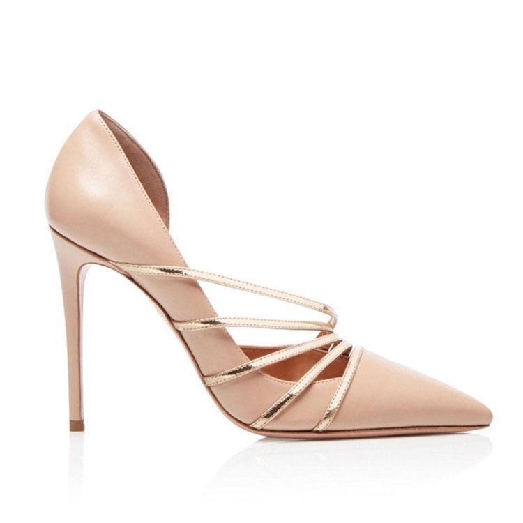 Color Block Slip-On Stiletto Heel Low Cut Upper Prom Skor