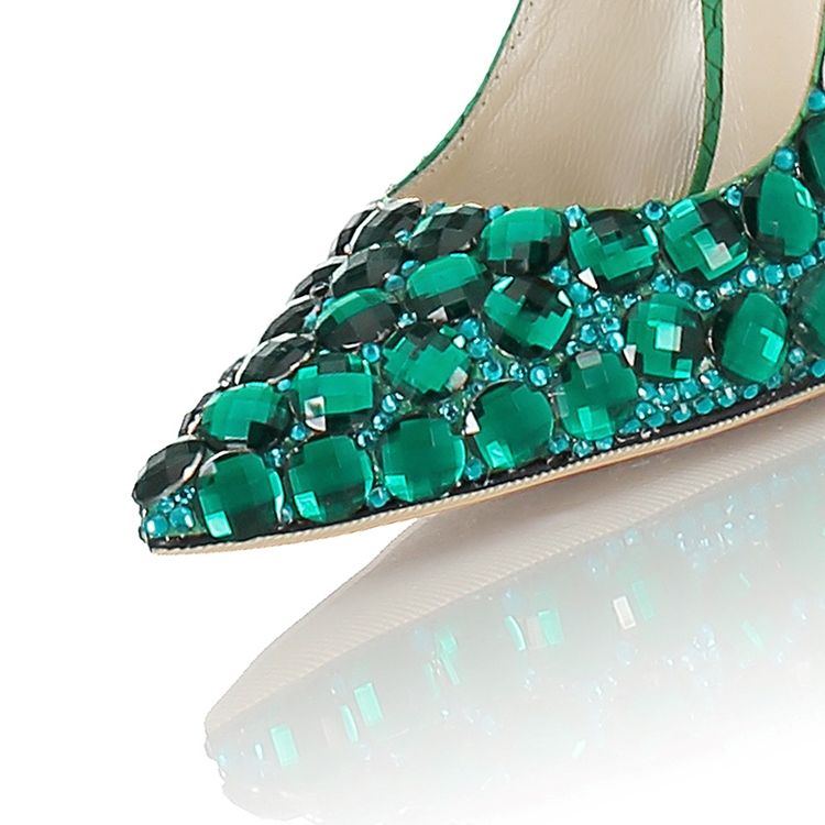 Rhinestone Slip-On Stilettklack Dambalskor