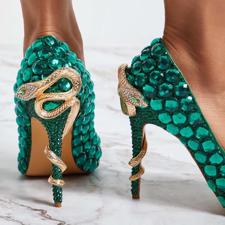 Rhinestone Slip-On Stilettklack Dambalskor