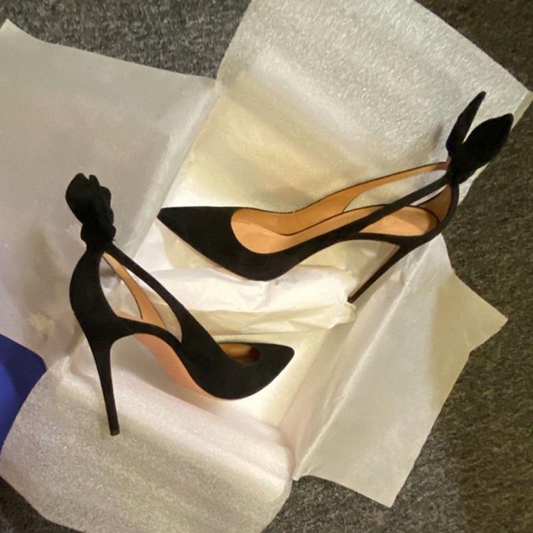 Stilettklack Spetsad Tå Slip-On Low-Cut Övre Tunna Damskor