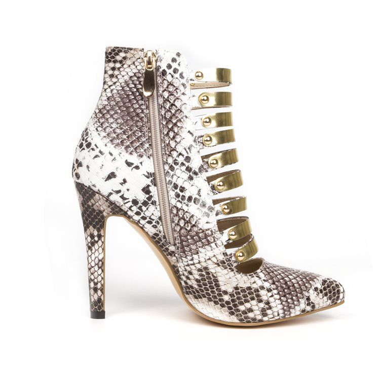Underbara Snake Skin Amazing Ankel Strap High Heel Skor