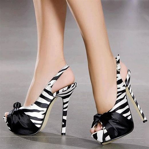 Zebra Patchwork Peep Toe Stilettsandaler