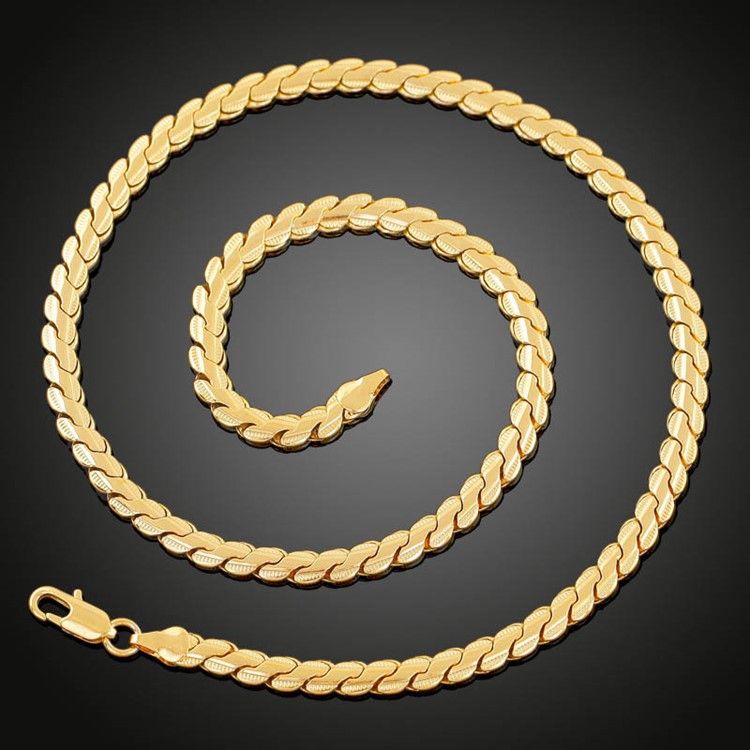 Kubansk Länkkedja Bästsäljare 18K Guldplätering Mäns Halsband