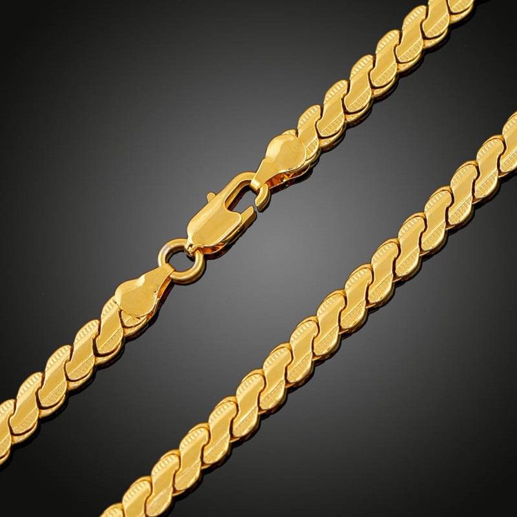 Kubansk Länkkedja Bästsäljare 18K Guldplätering Mäns Halsband
