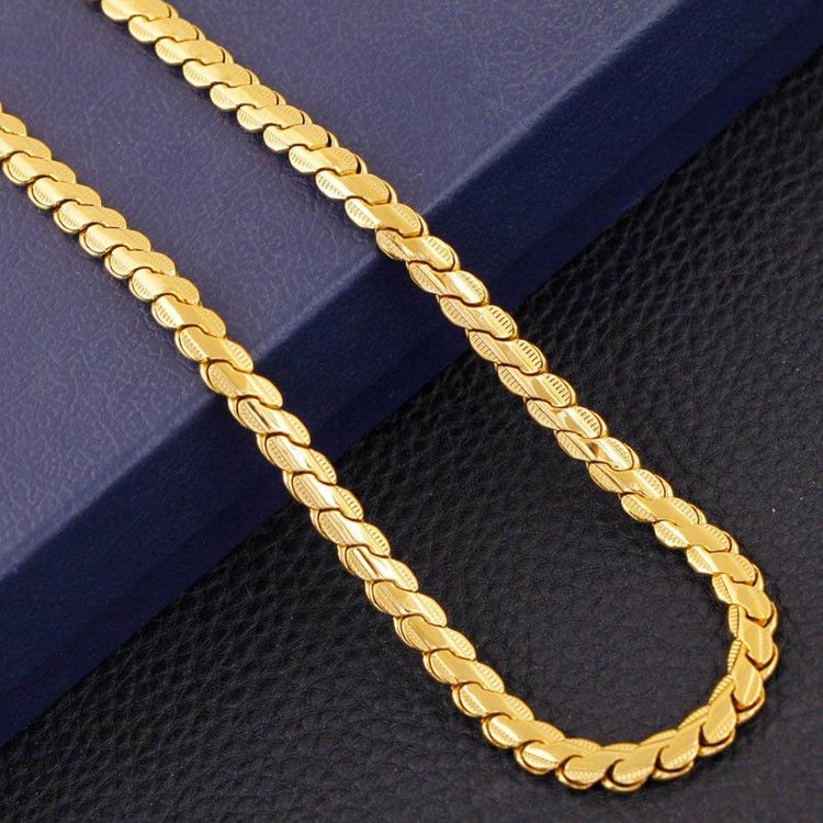 Kubansk Länkkedja Bästsäljare 18K Guldplätering Mäns Halsband