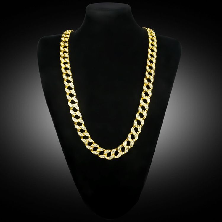 Kubansk Länkkedja Stil Diamante Hiphop Halsband