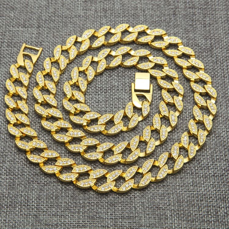 Kubansk Länkkedja Stil Diamante Hiphop Halsband