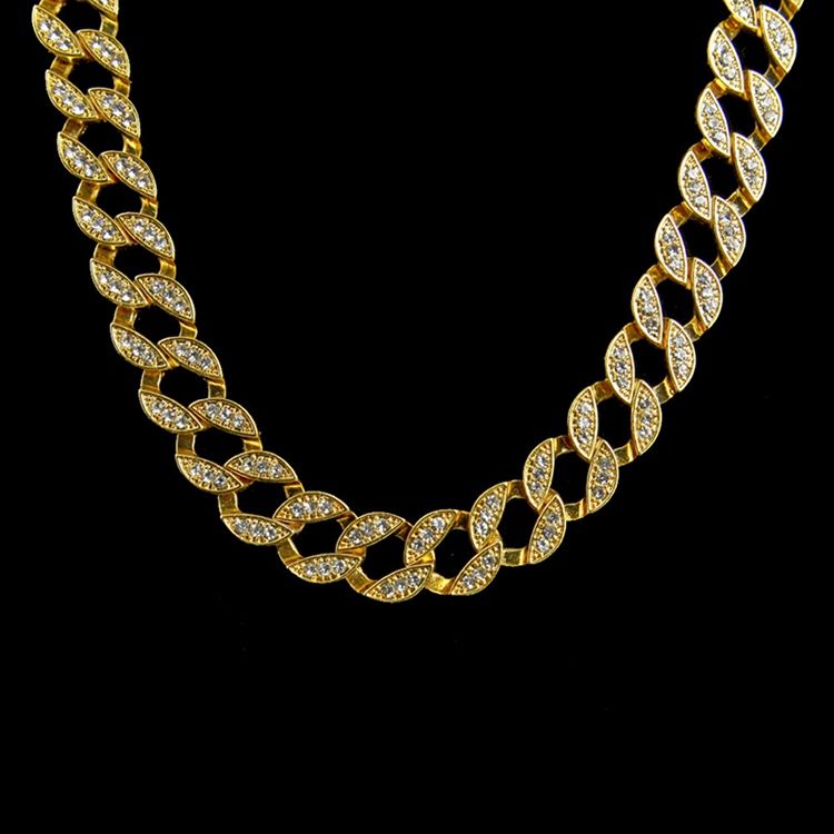 Kubansk Länkkedja Stil Diamante Hiphop Halsband