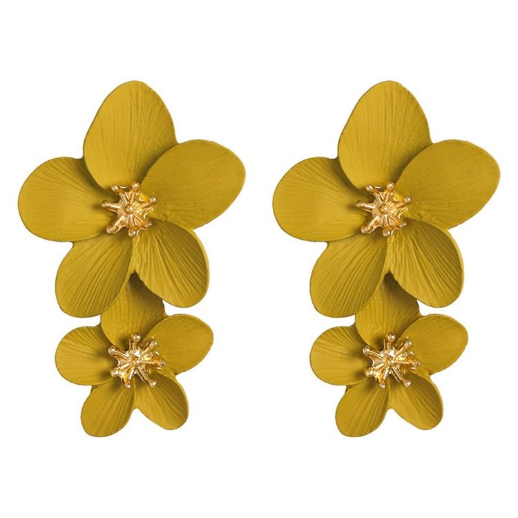 Blomma Legering Färg Örhängen