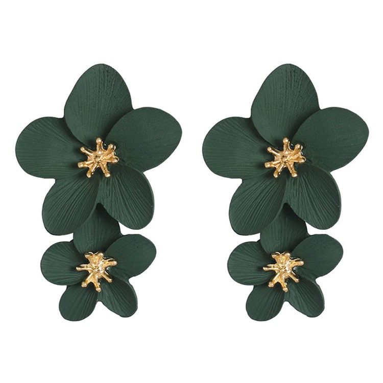 Blomma Legering Färg Örhängen