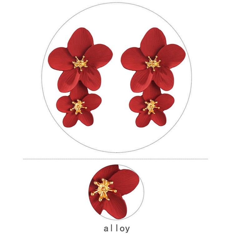 Blomma Legering Färg Örhängen