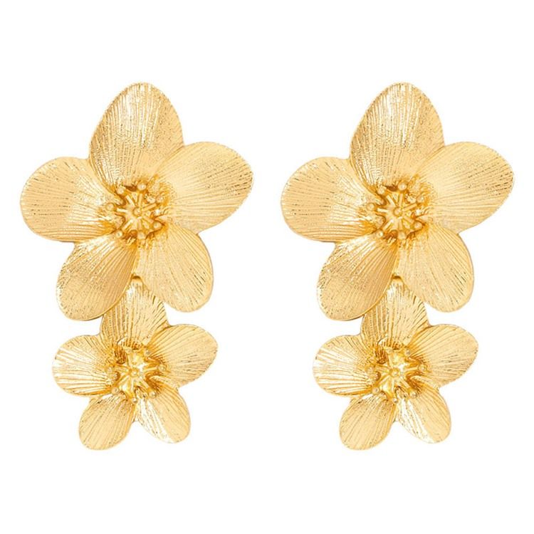 Blomma Legering Färg Örhängen