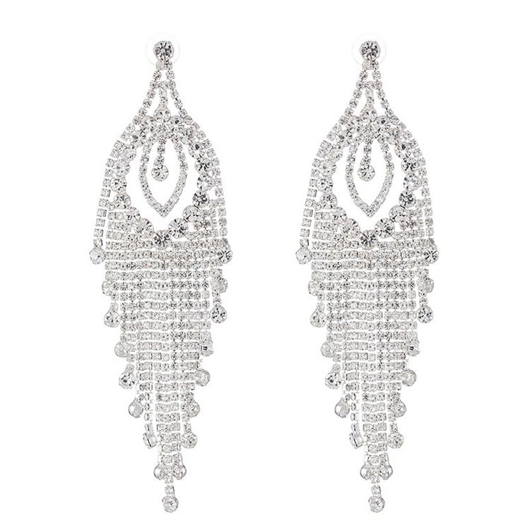 European Rhinestone Bröllop Mode Kvinnors Örhängen