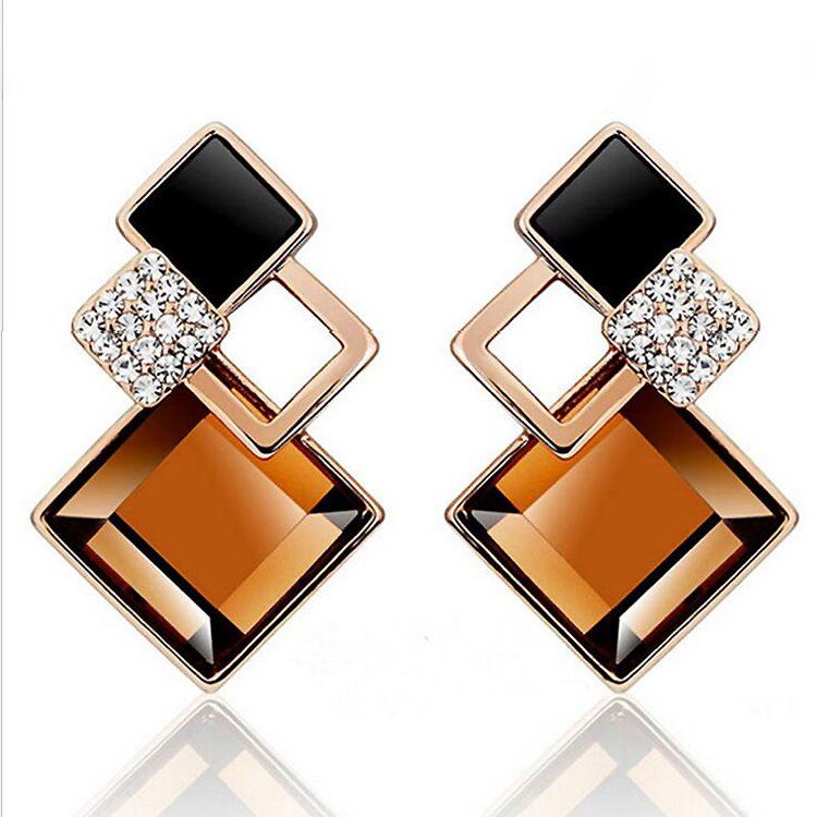 Gem Diamantformade Geometriska Örhängen