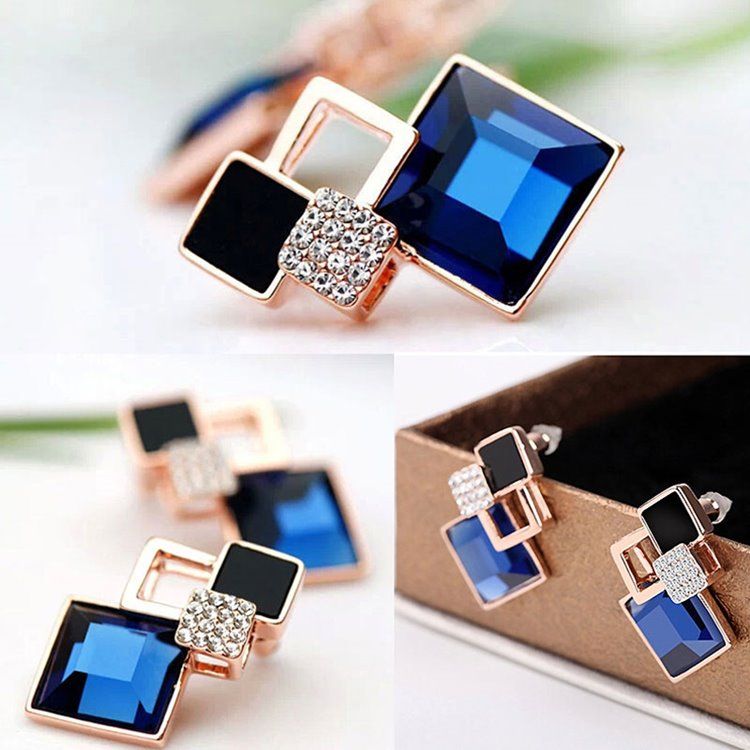 Gem Diamantformade Geometriska Örhängen