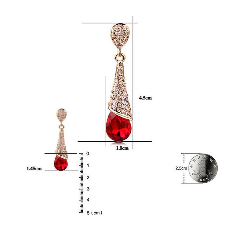 Långa Diamante Water Drop Örhängen
