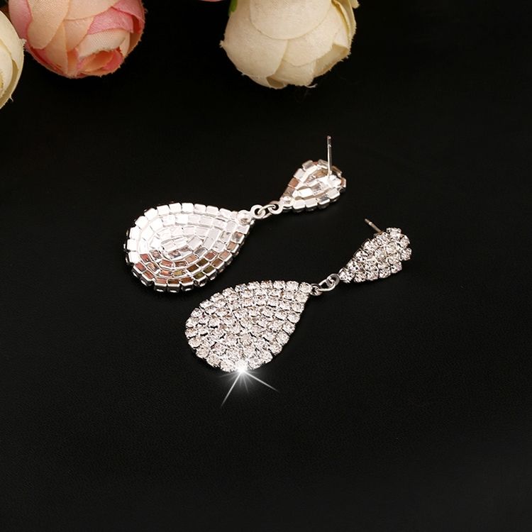 Vattendroppe Rhinestone Örhängen
