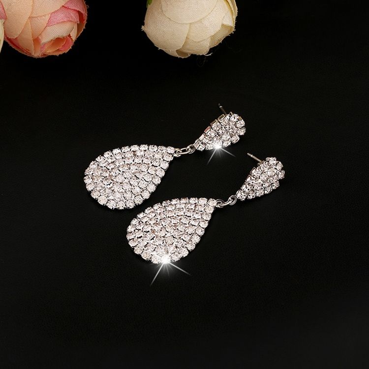 Vattendroppe Rhinestone Örhängen