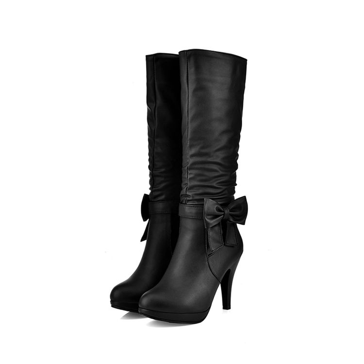 Härliga Bowknot Knee High Stövlar Boots