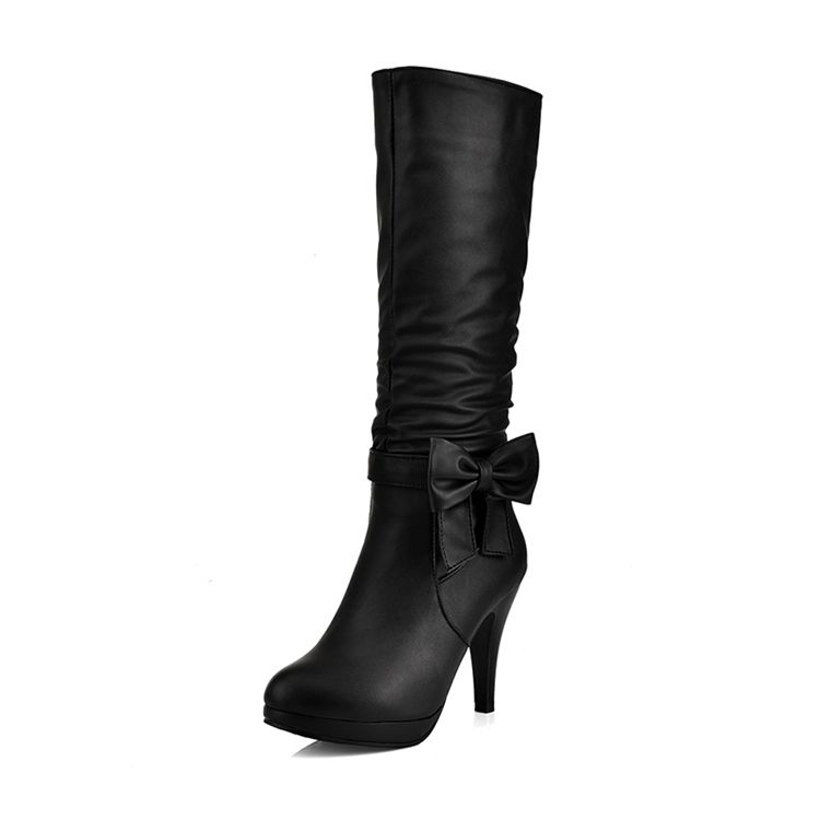 Härliga Bowknot Knee High Stövlar Boots