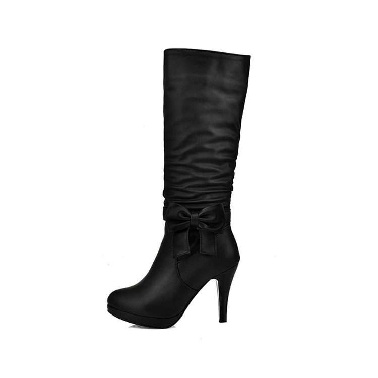 Härliga Bowknot Knee High Stövlar Boots