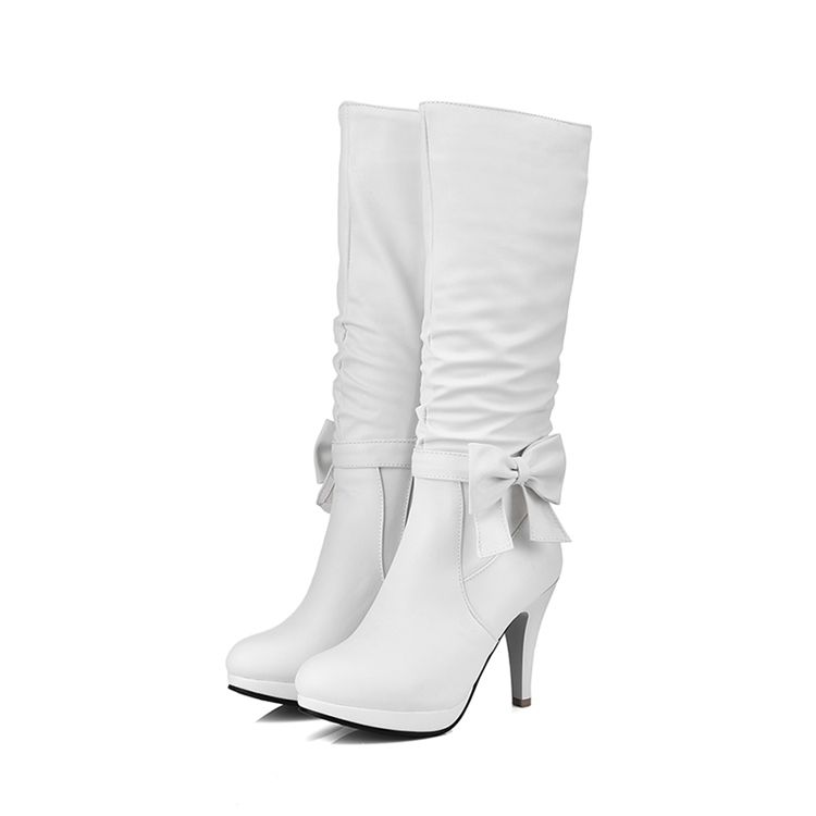 Härliga Bowknot Knee High Stövlar Boots