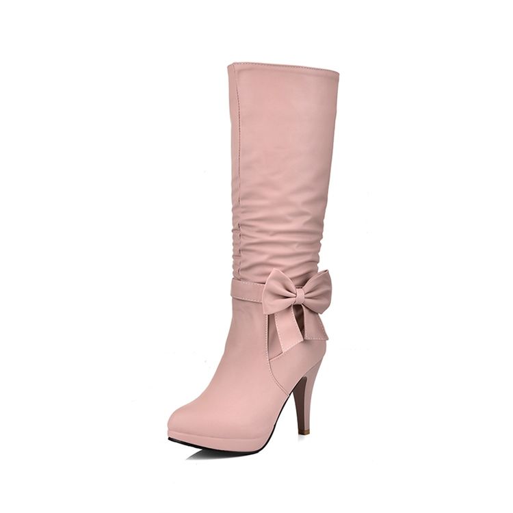 Härliga Bowknot Knee High Stövlar Boots