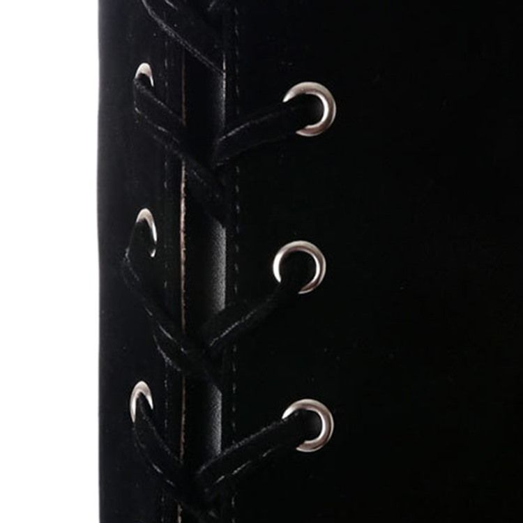 Zipper Stilettklack Vanlig Korsrem Damstövlar