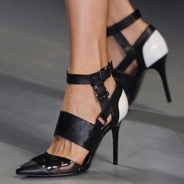 Color Block Point Toe Stiletto Sandaler