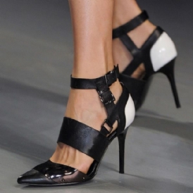Color Block Point Toe Stiletto Sandaler
