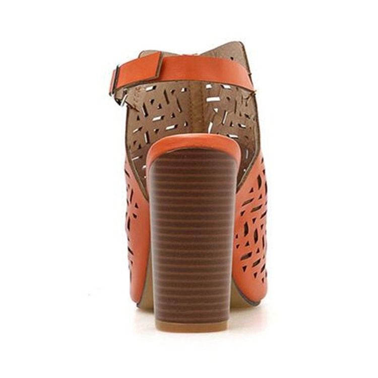 Hältäckande Peep Toe Buckle Buckle Sandaler
