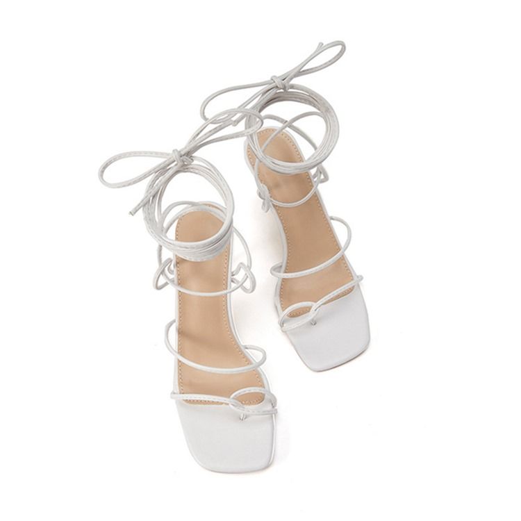 Lace-Up String String Stilettklack Lace-Up Gummi Sandaler För Kvinnor