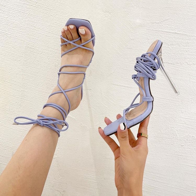 Lace-Up String String Stilettklack Västerländska Damsandaler