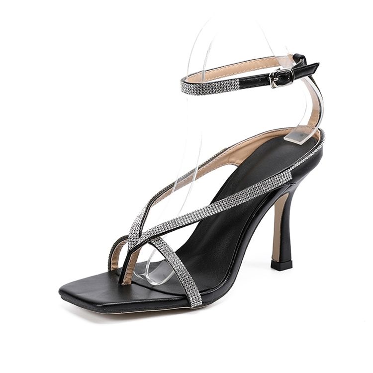 Line-Style Spänne Ankel Strap String Vanliga Sandaler