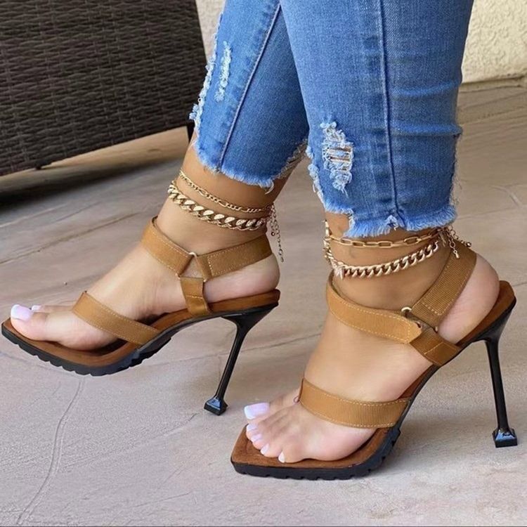 Mode Kardborreband Enkla Sandaler
