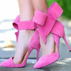 Mode Stiletto Plattform Högklackade Sandaler Med Stor Bowknot