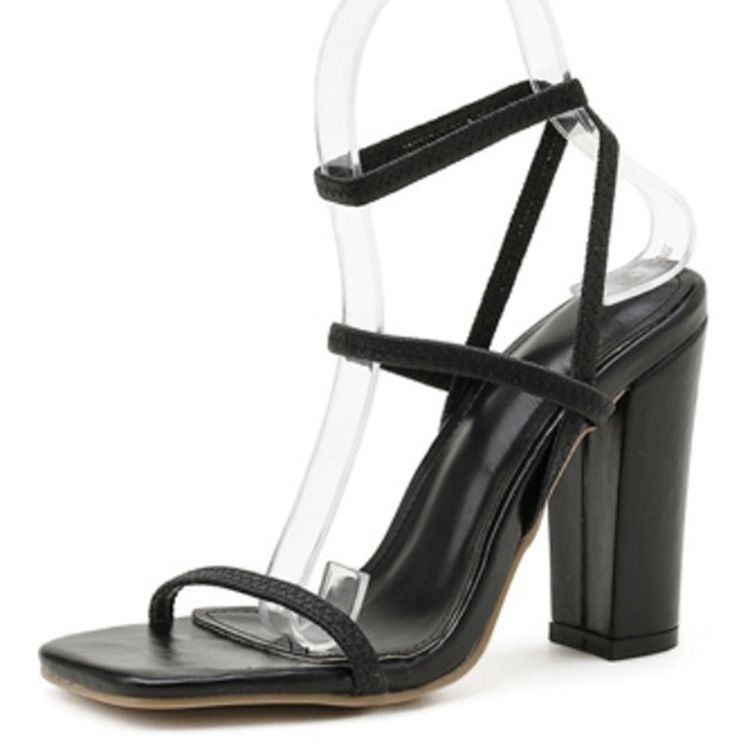 Öppen Tå Slip-On Chunky Heel Professional Sandaler för kvinnor