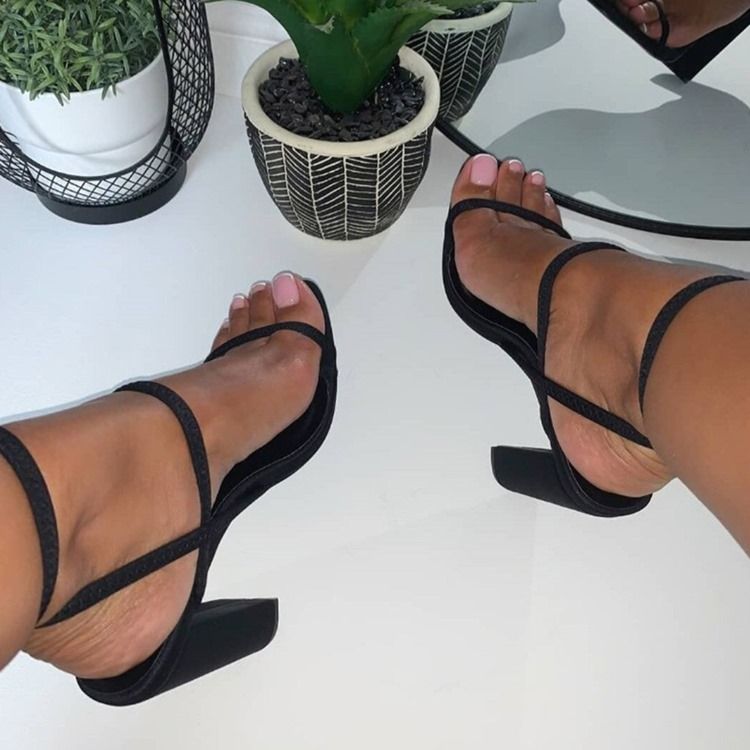 Öppen Tå Slip-On Chunky Heel Professional Sandaler för kvinnor