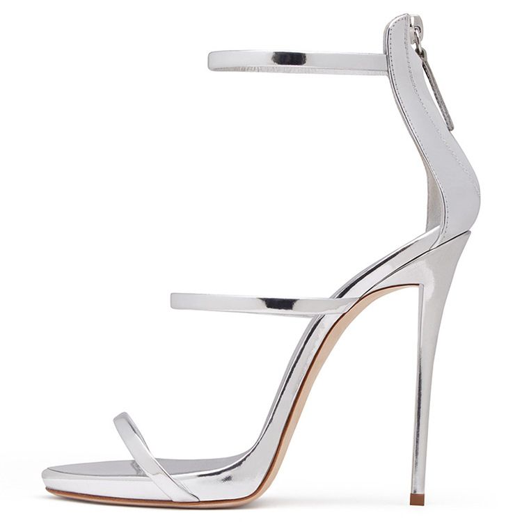 Peep Toe Dragkedja Bak Enkla Stilettsandaler