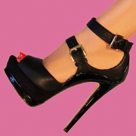 Peep Toe Platform Sandaler Med Stilettklack