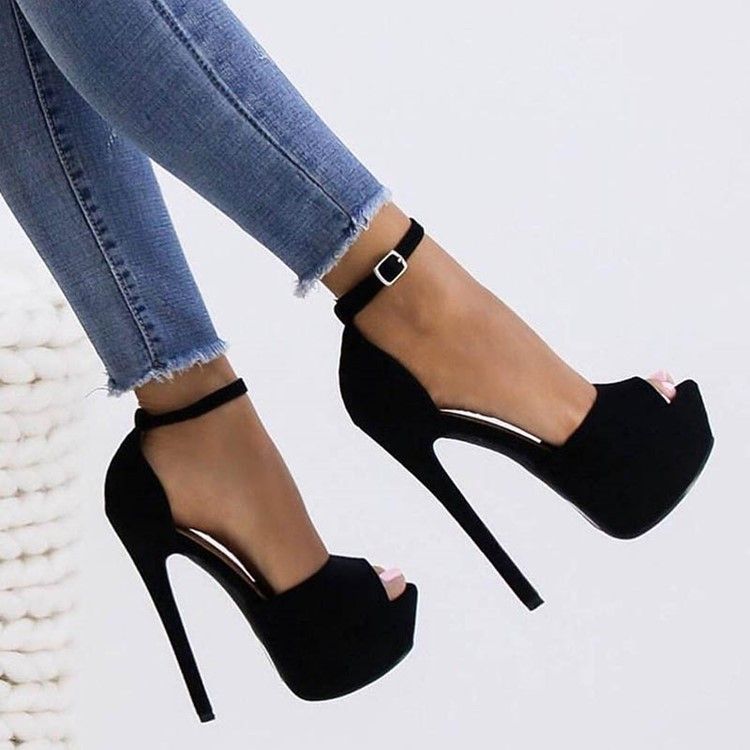 Plattform Peep Toe Stilettklack Damsandaler