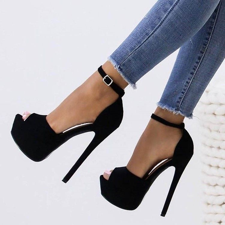 Plattform Peep Toe Stilettklack Damsandaler
