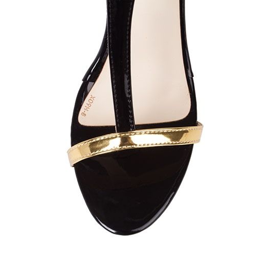 Pu Leopard Print T-Straps Open Toe Stilettsandaler
